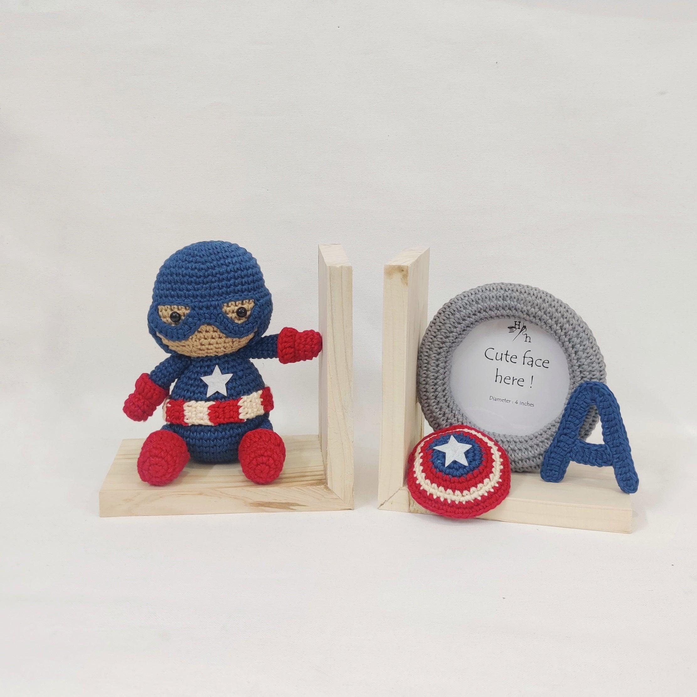 Captain America Photo Frame Book Ends - Totdot