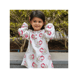 Chanderi Kurta Pyjama Set | Hand-Block Printed - Gardens of Anar (Ruby) - Totdot