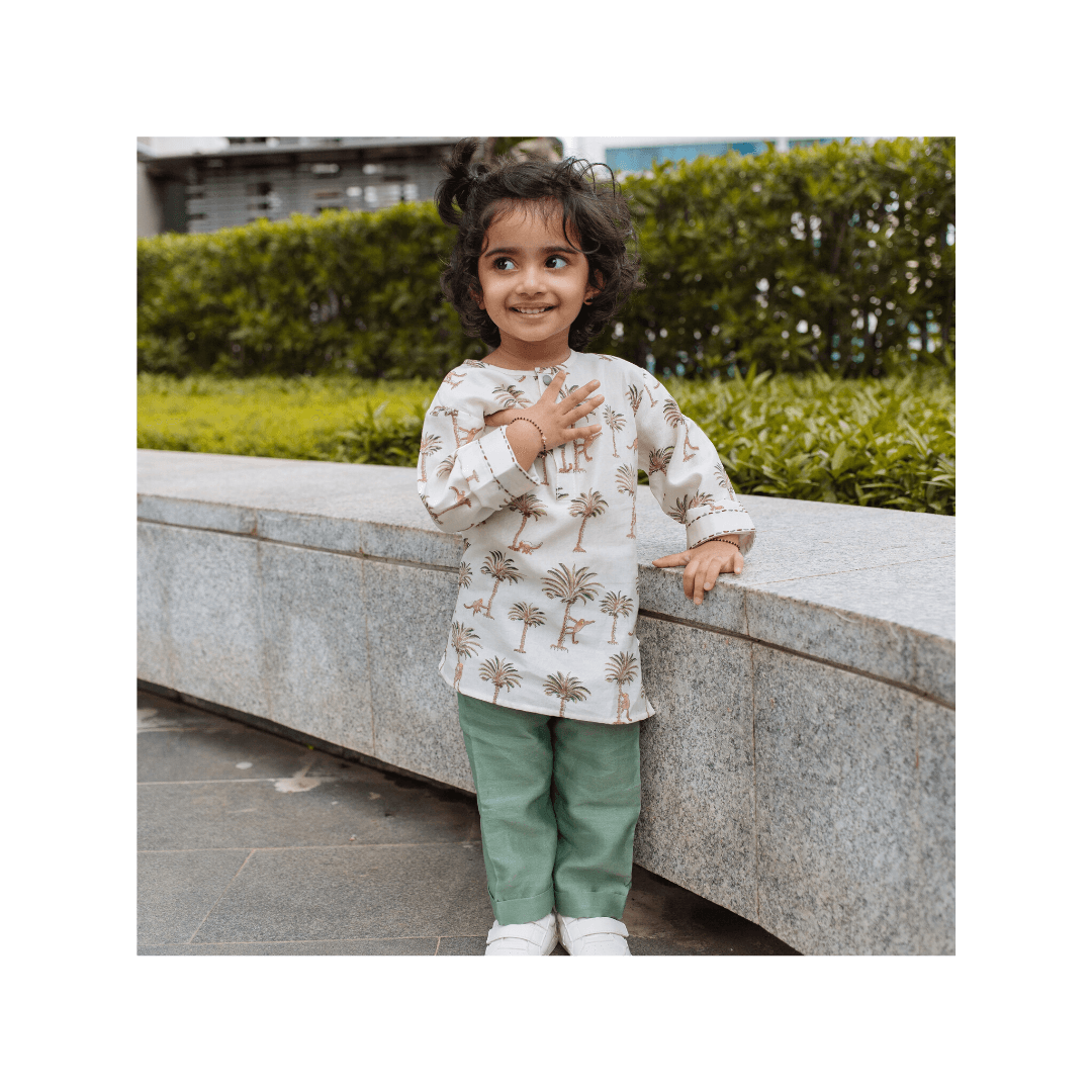 Chanderi Loungewear Set - Cheerful Cheetahs - Totdot