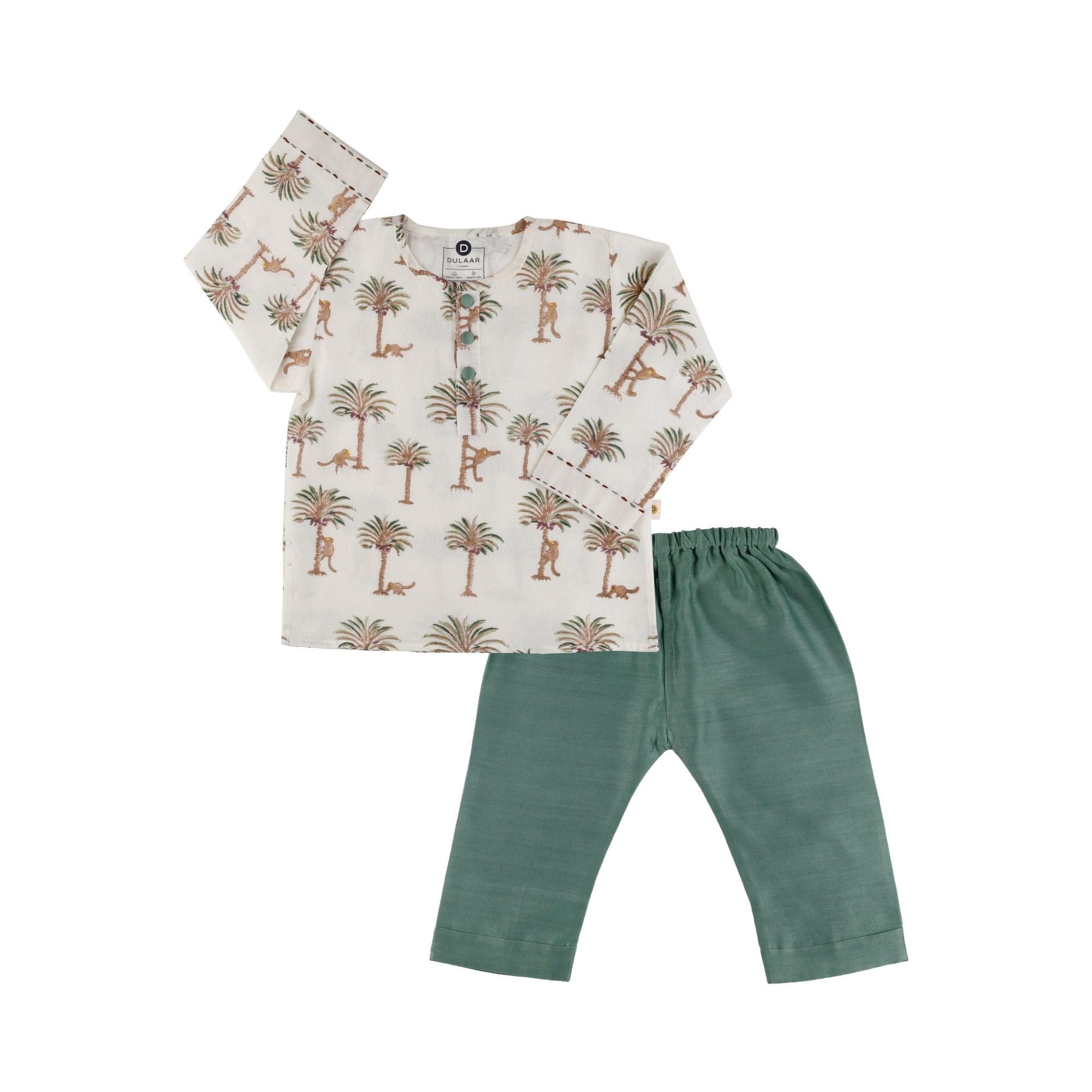 Chanderi Loungewear Set - Cheerful Cheetahs - Totdot