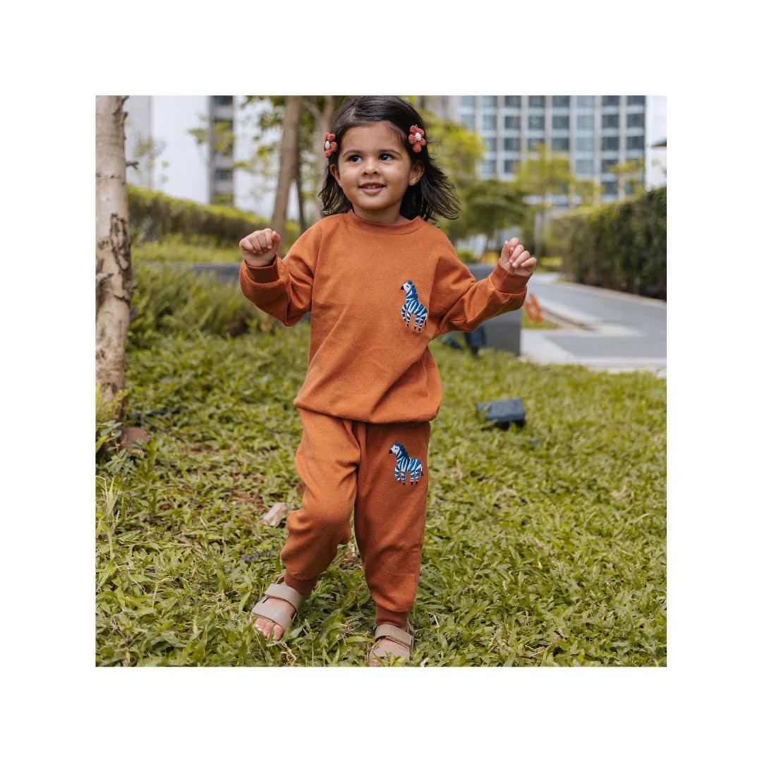 Charlie The Cheetah | Organic Melange Tracksuit Set - Totdot