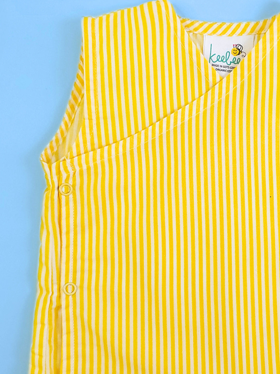 Yellow - Organic Cotton Striped Baby Jabla - Totdot