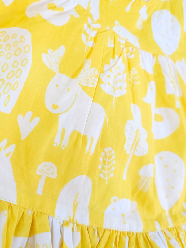 Enchanted Forest - Organic Cotton Printed Girls Jabla / Dress - Totdot