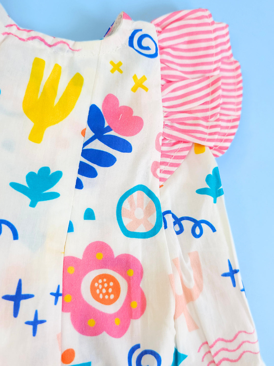 Lil Picasso - Organic Cotton Printed Baby Girl Iris Dress - Totdot