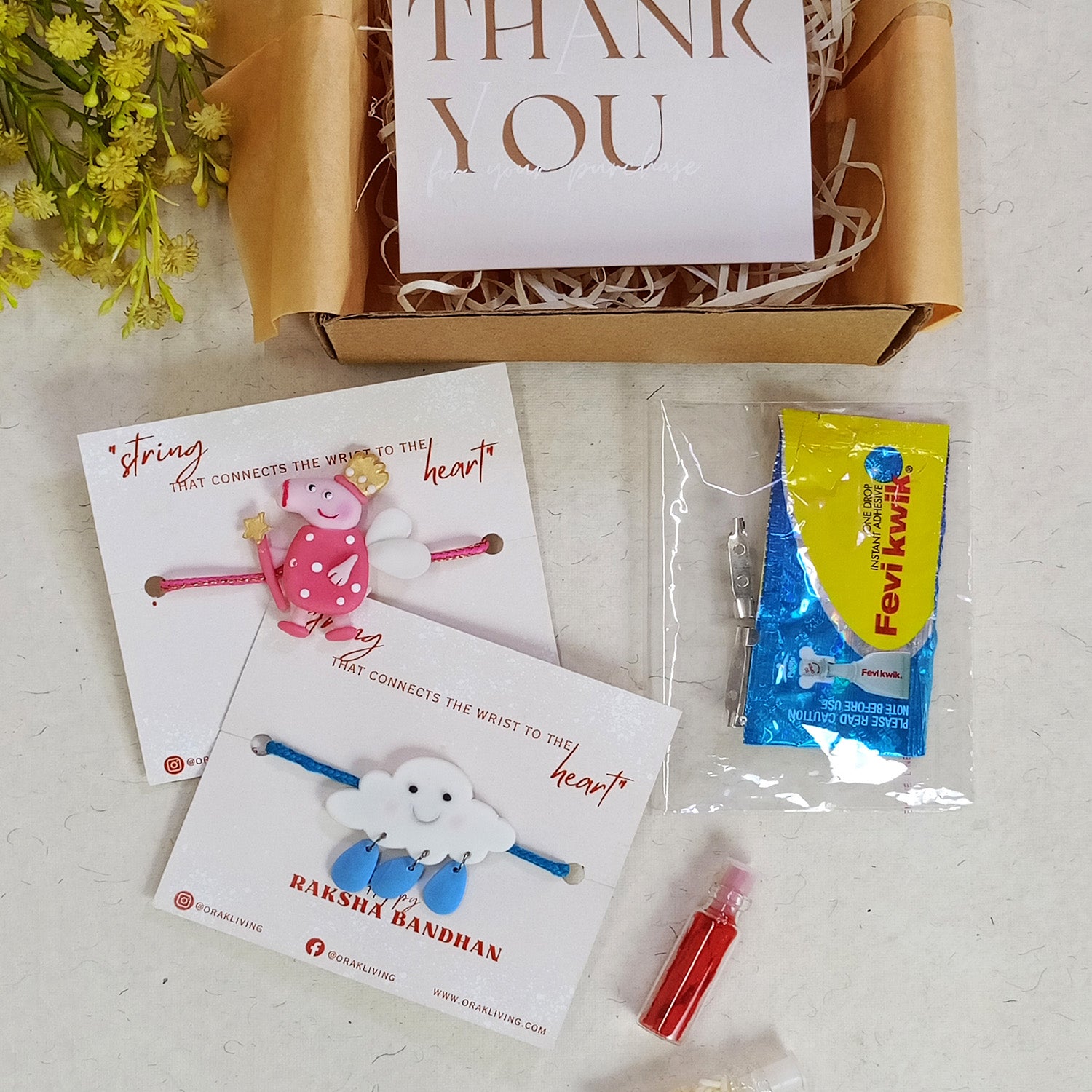 Peppa Pig & Cloud And Rain Rakhi Combo