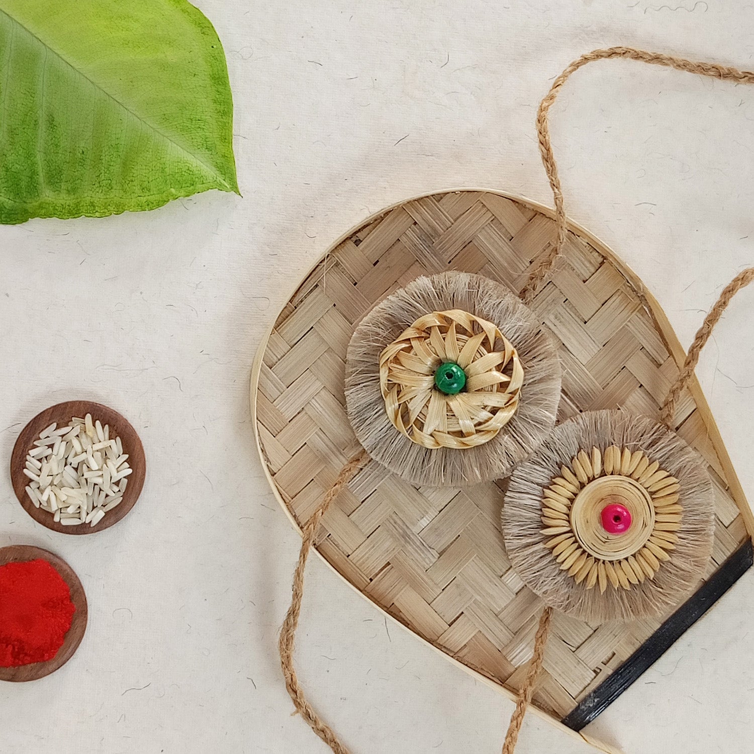 Twisted & Paddy Seed Bamboo Rakhi Combo