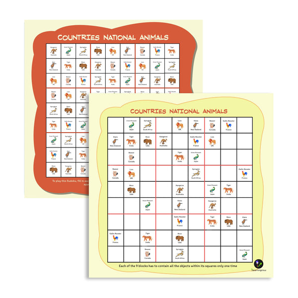 Countries National Animal Sudoku - Totdot
