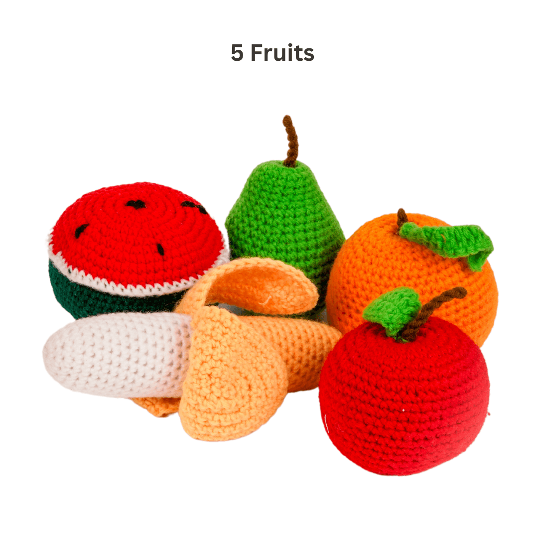 Crochet Fruits & Vegetable Toys | Play Food for Kids (10 Pcs) - Totdot