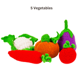 Crochet Fruits & Vegetable Toys | Play Food for Kids (10 Pcs) - Totdot