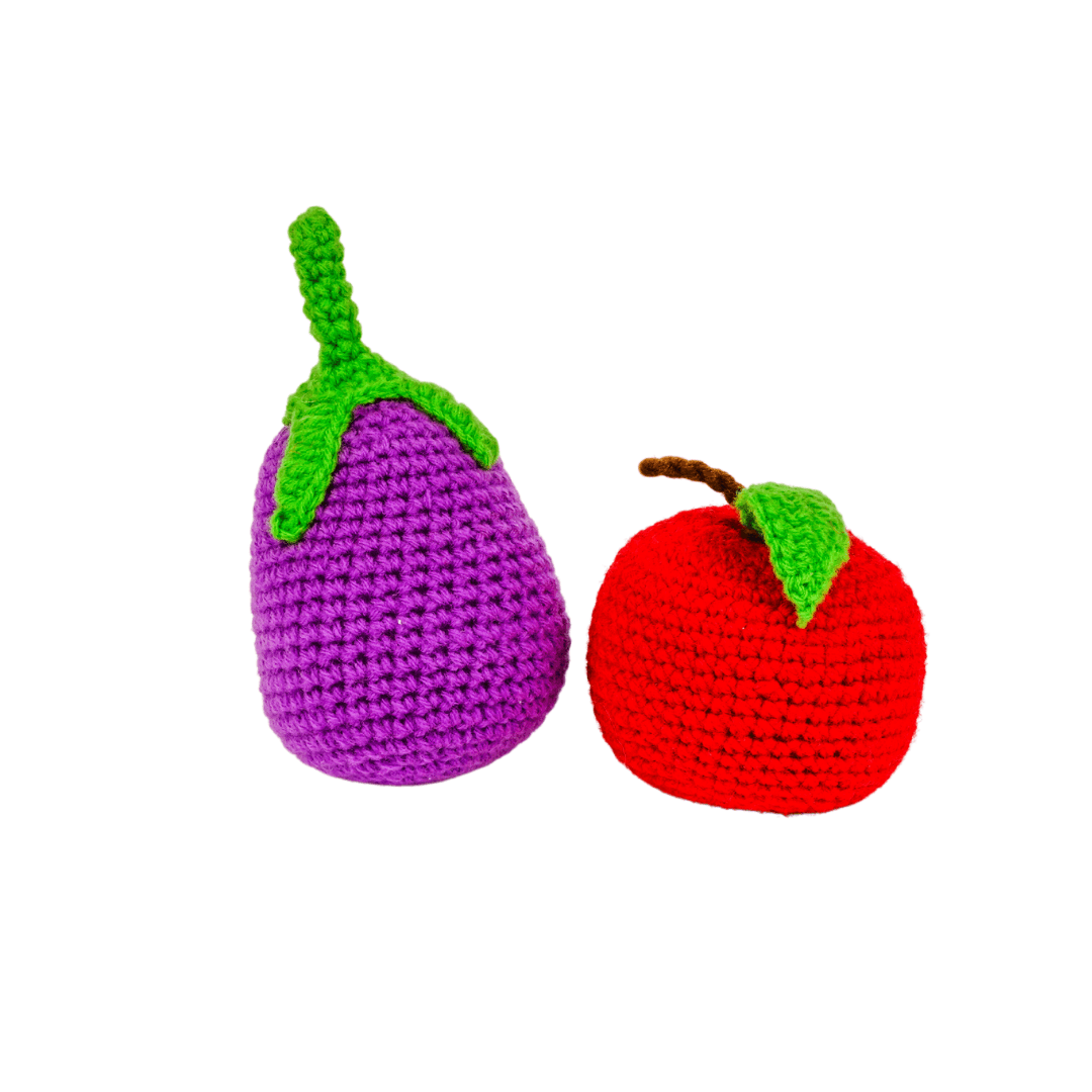 Crochet Fruits & Vegetable Toys | Play Food for Kids (10 Pcs) - Totdot