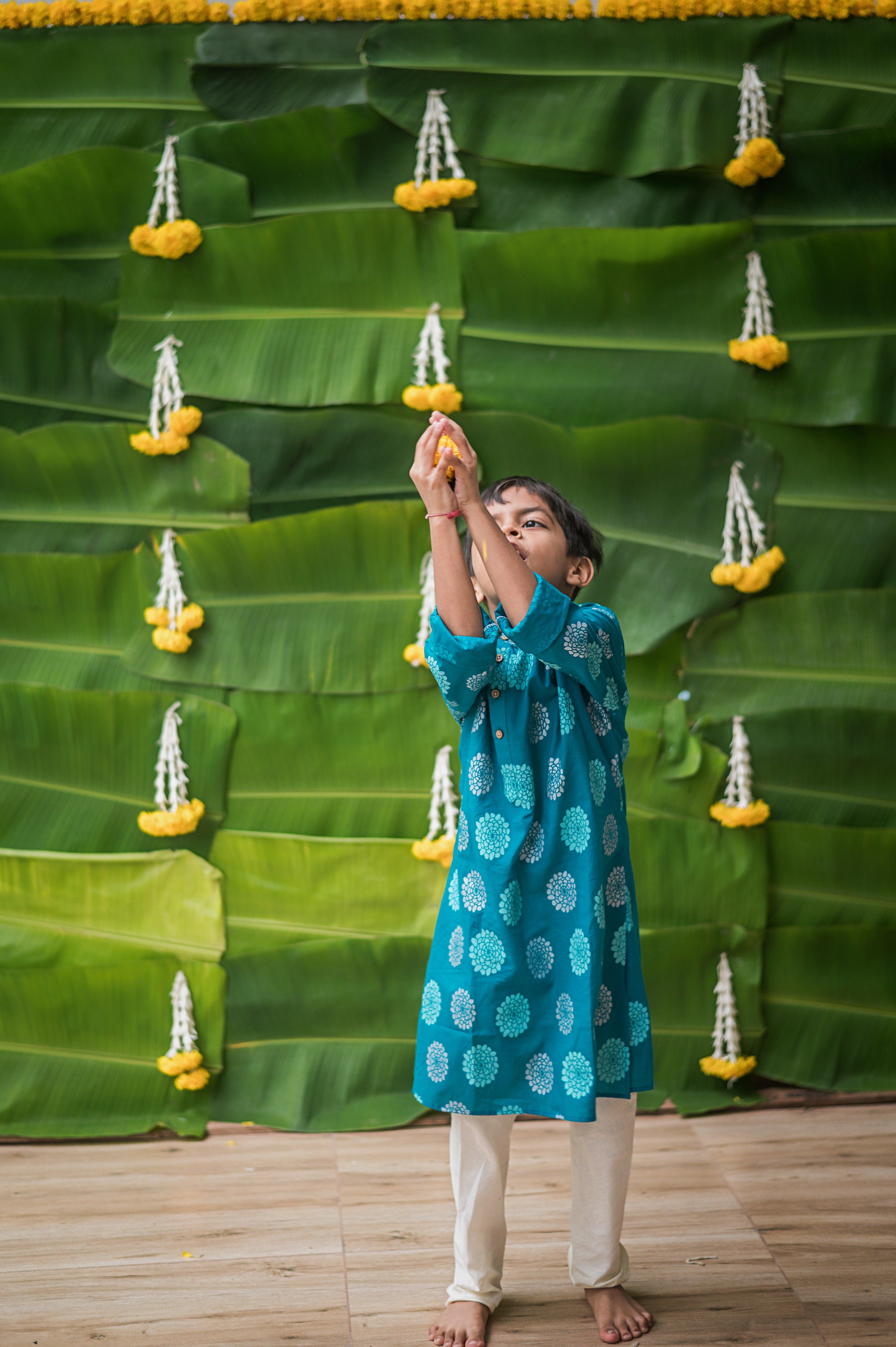 Dazzling Flower Boys Ethnic Wear- Blue - Totdot