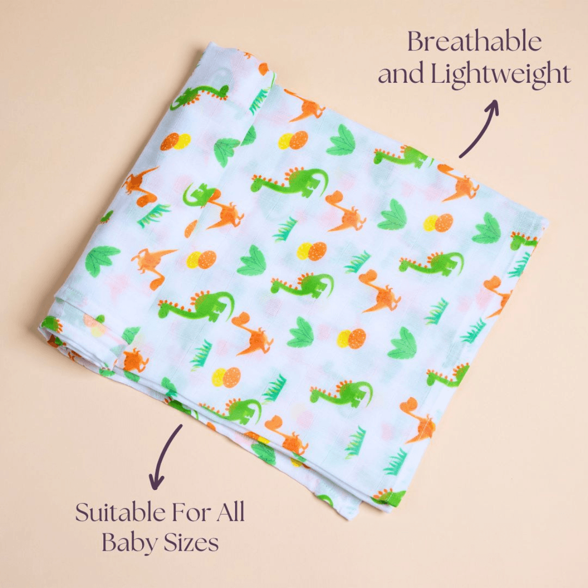 Dino and Eggs - Swaddle - Totdot