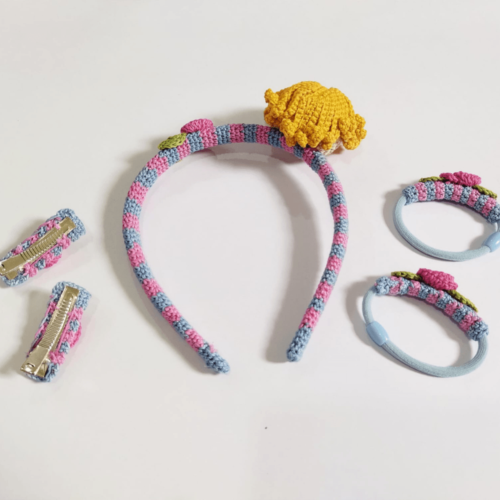 Doll Hair Band, Clip and Hair Tie set - Totdot