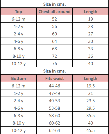 Flutter sky blue butterfly halter top skirt co-ord - Size Chart