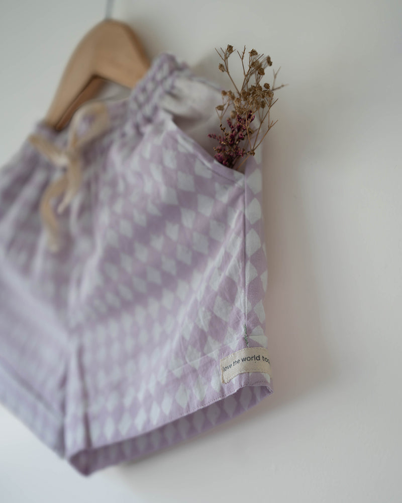 Shared Secrets co-ord in lilac rhombus - Totdot