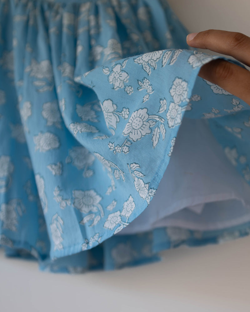 Blossom powder blue spaghetti top shorts set - Totdot