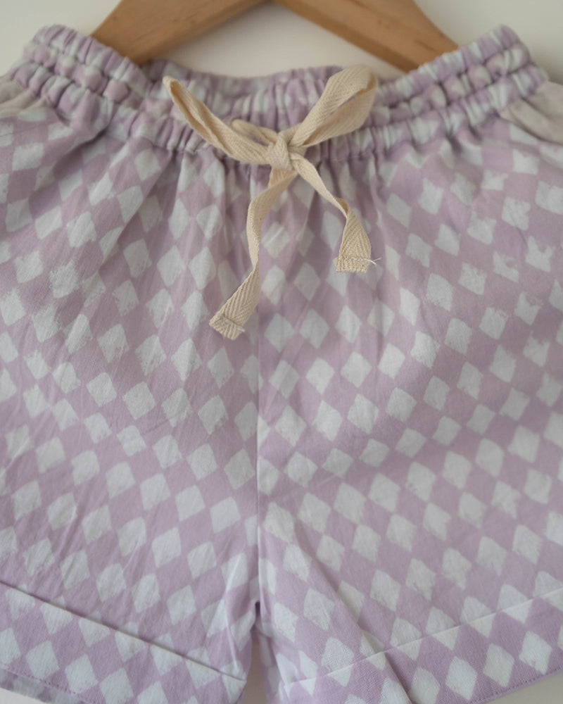 Shared Secrets co-ord in lilac rhombus - Totdot