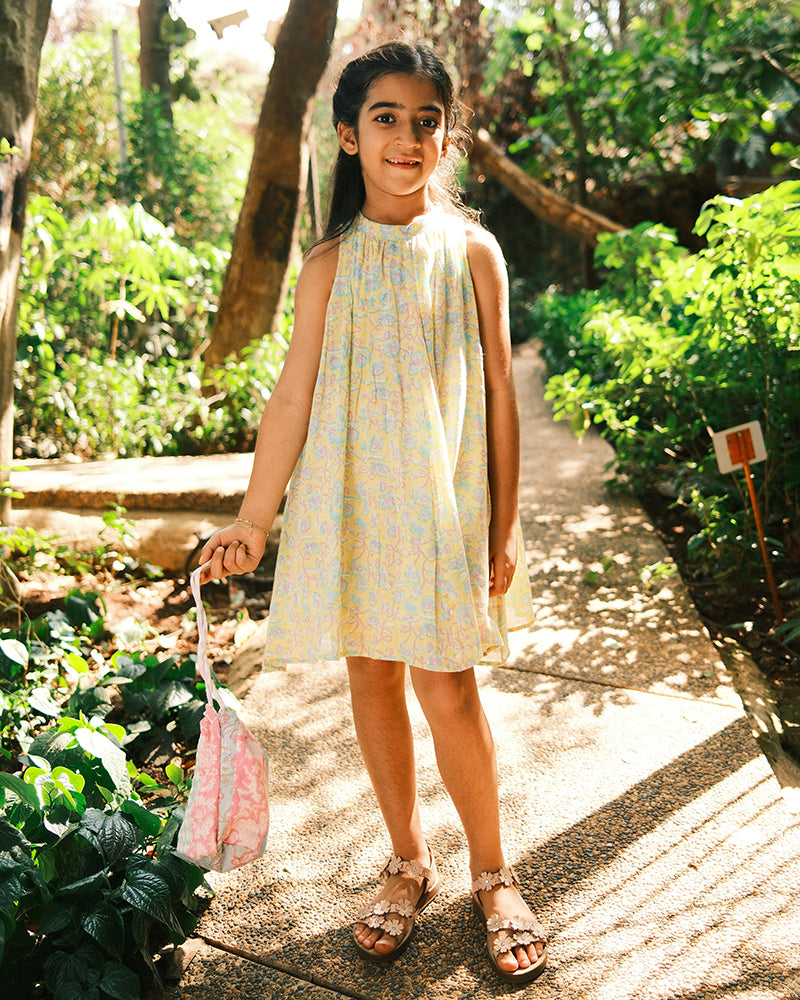 Kin dress in lemon butterfly - Totdot