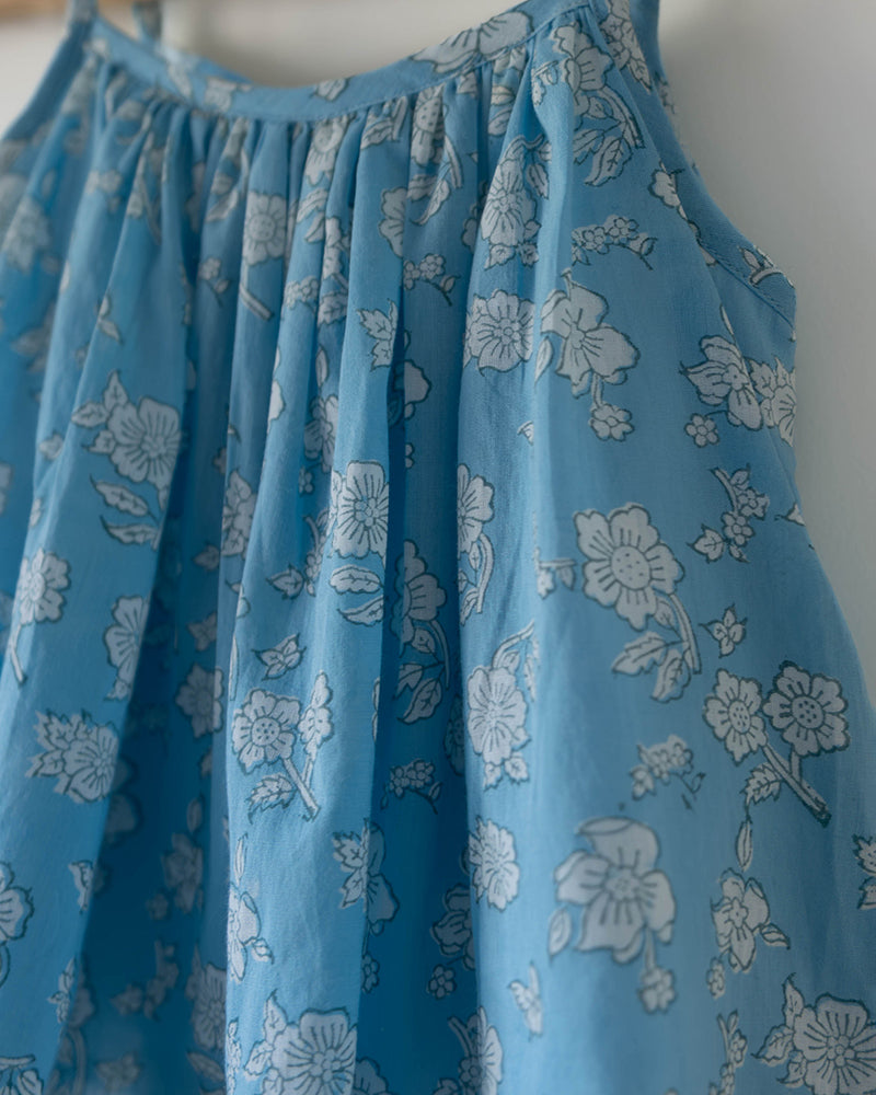 Blossom powder blue spaghetti top shorts set - Totdot