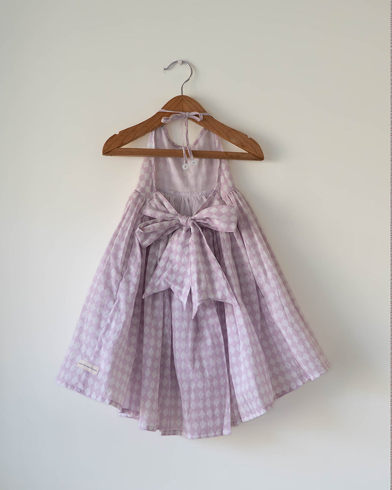 Bloom dress in lilac rhombus - Totdot