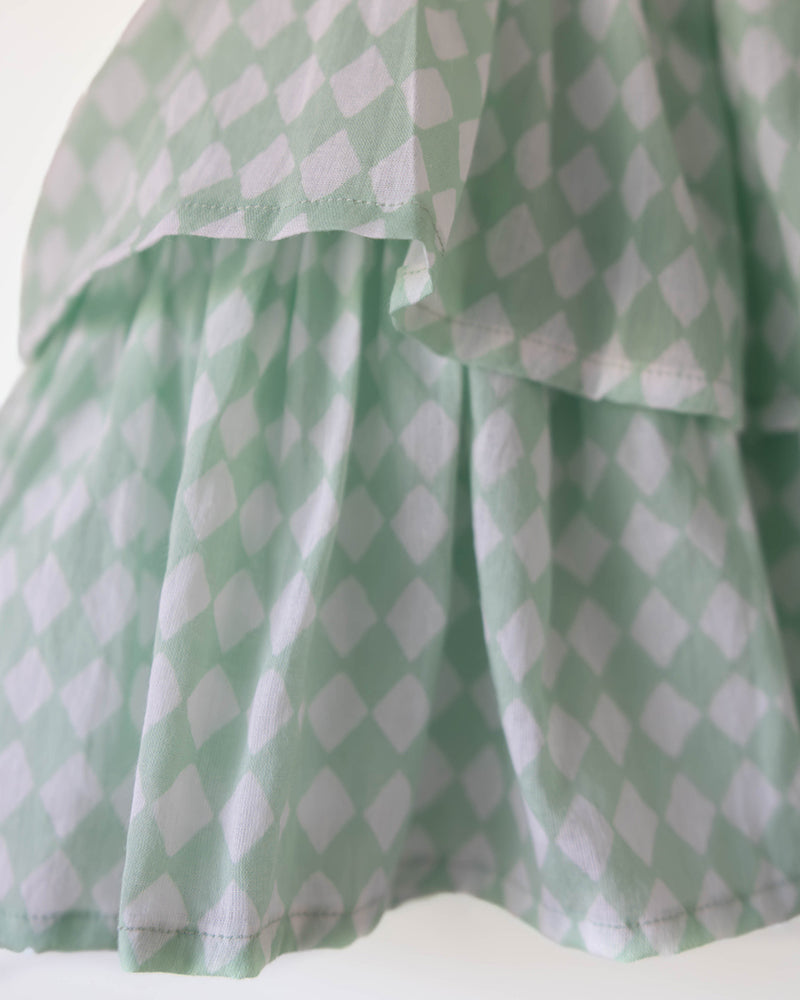 Wander co-ord Set in sage green rhombus - Totdot