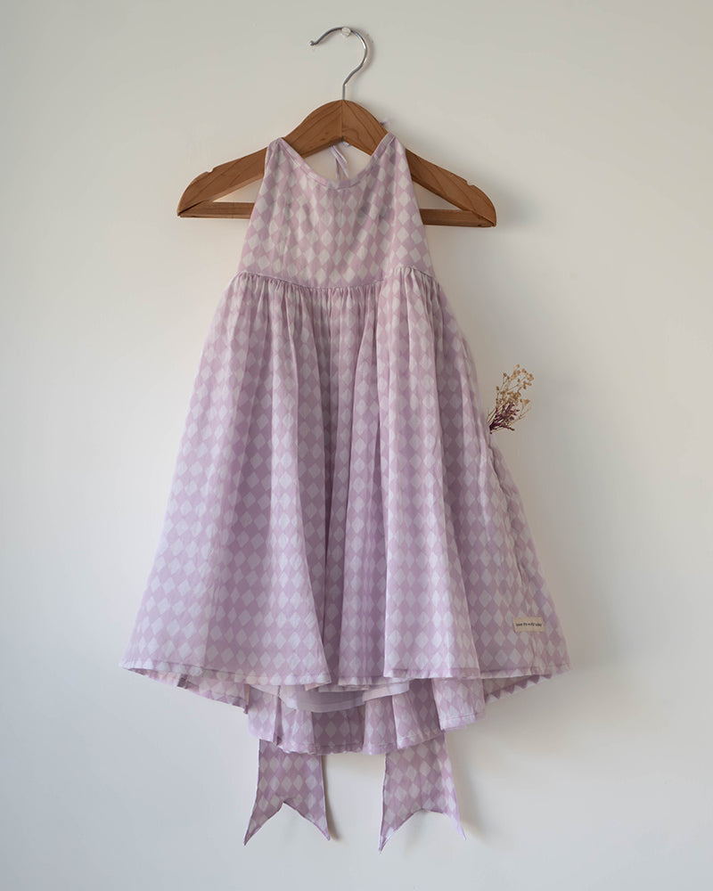 Bloom dress in lilac rhombus - Totdot