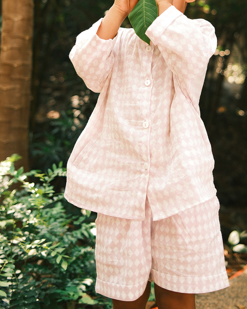 Shared Secrets co-ord in lilac rhombus - Totdot