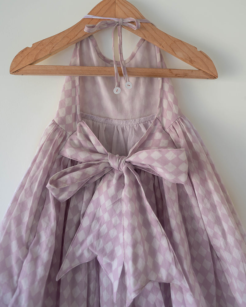 Bloom dress in lilac rhombus - Totdot