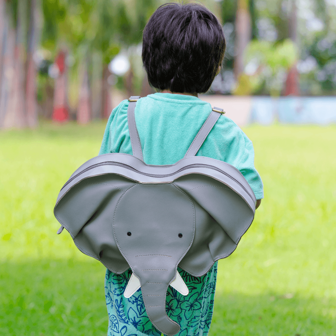 Dumbo Elephant Backpack for Kids | Vegan Leather | Brilliant Silver Color | Velvet Lining - Totdot