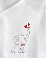 Elephant- Organic Cotton Sleeveless Embroidered Unisex Baby Jhabla - Totdot