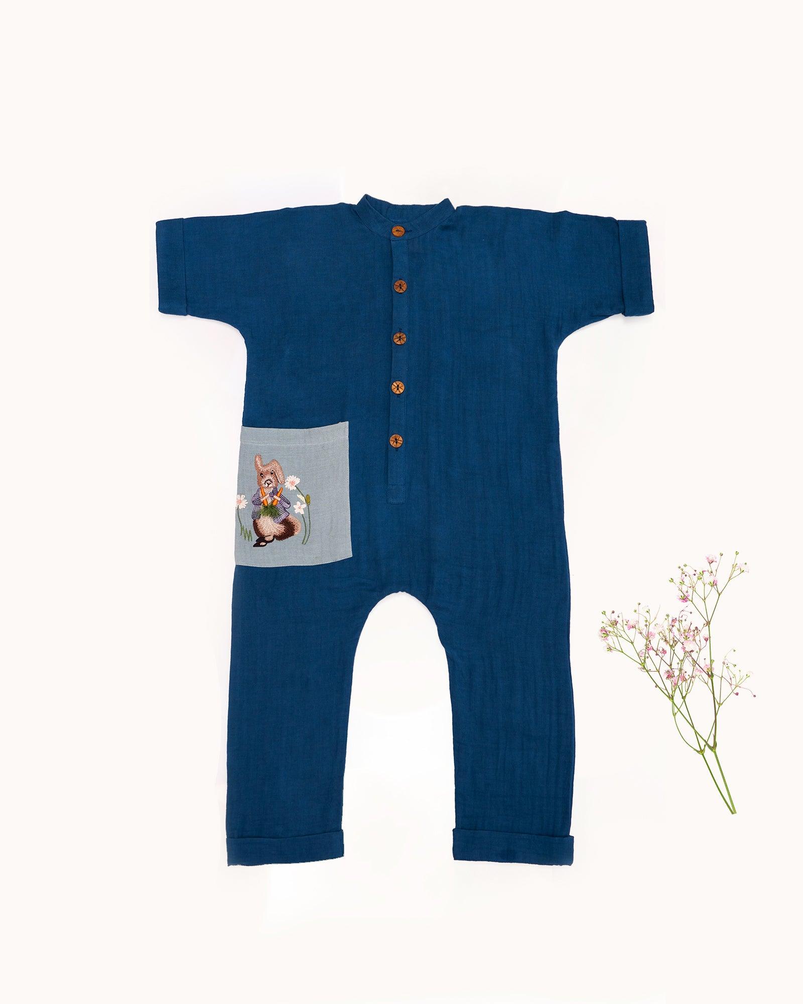 Embroidered Peter Rabbit Jumpsuit - Totdot