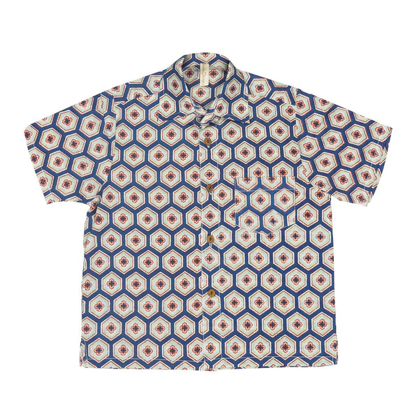 Geometrical Print Half Sleeves Shirt- Multicolor - Totdot