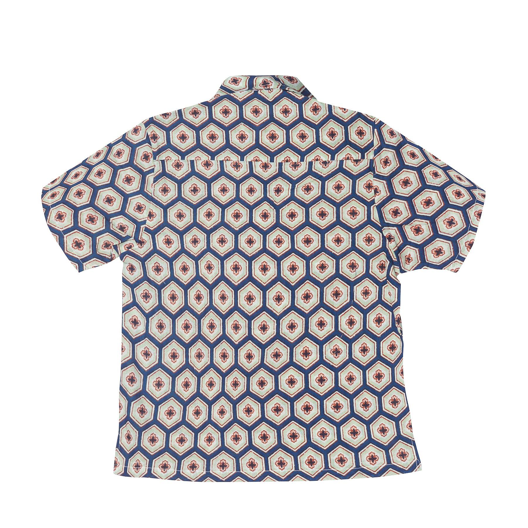 Geometrical Print Half Sleeves Shirt- Multicolor - Totdot