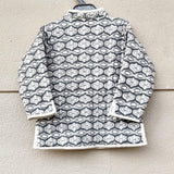 Grey and White - Quilted Full sleeves Jacket - Totdot