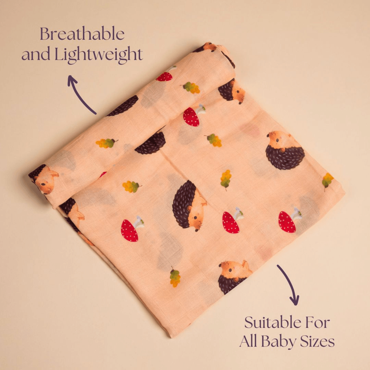 Hedgehog and Hearts - Swaddle - Totdot