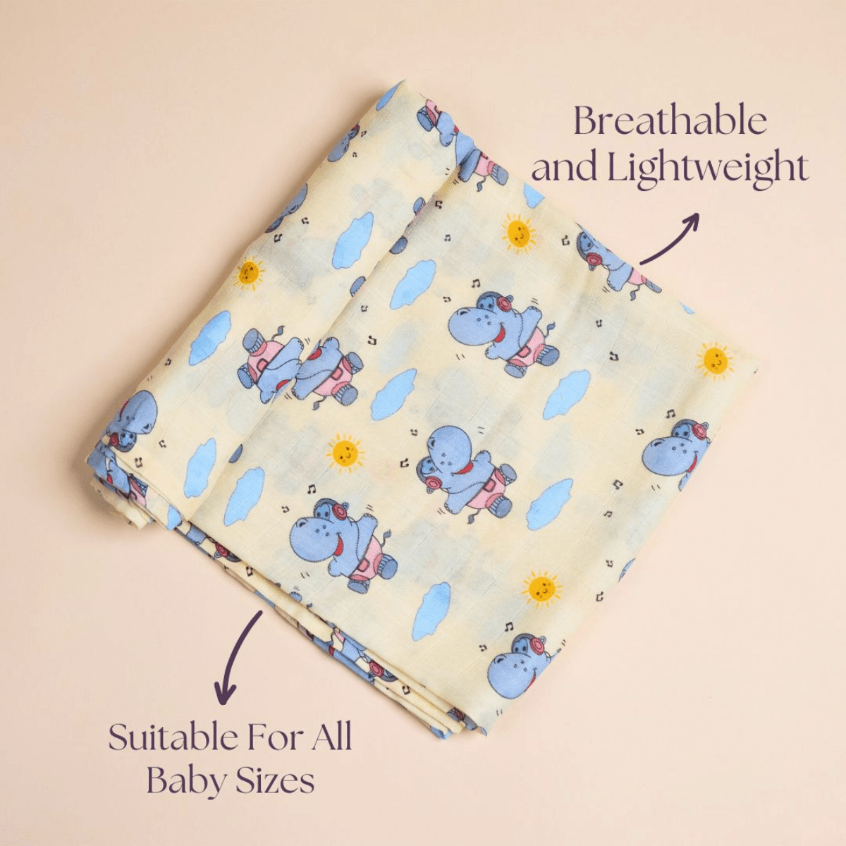 Hippo and the Sun - Swaddle - Totdot