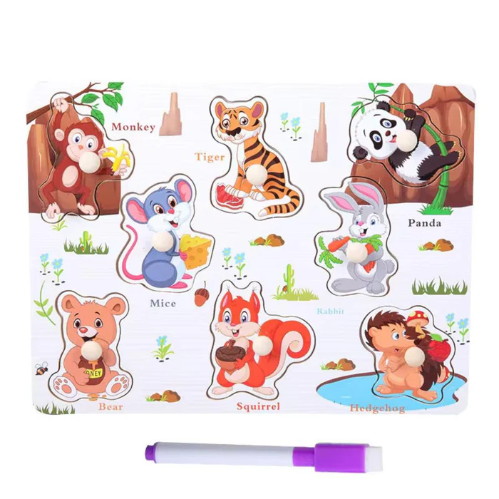 Jungle Animal 2 Knob Puzzle