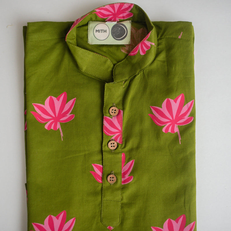 Lotus Bloom Boys Ethenic Wear-Green - Totdot