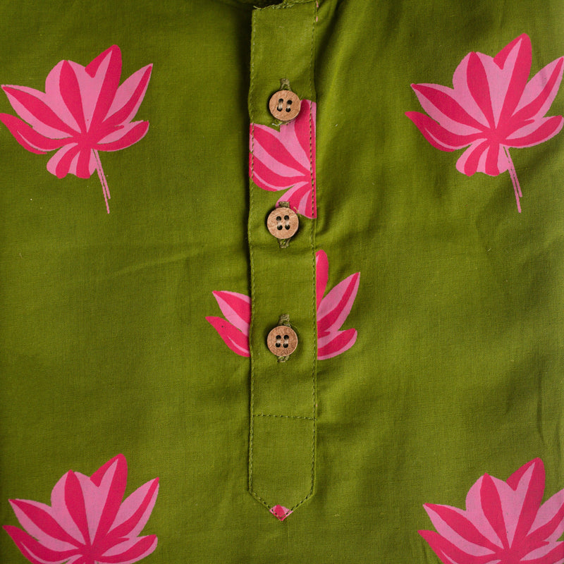 Lotus Bloom Boys Ethenic Wear-Green - Totdot