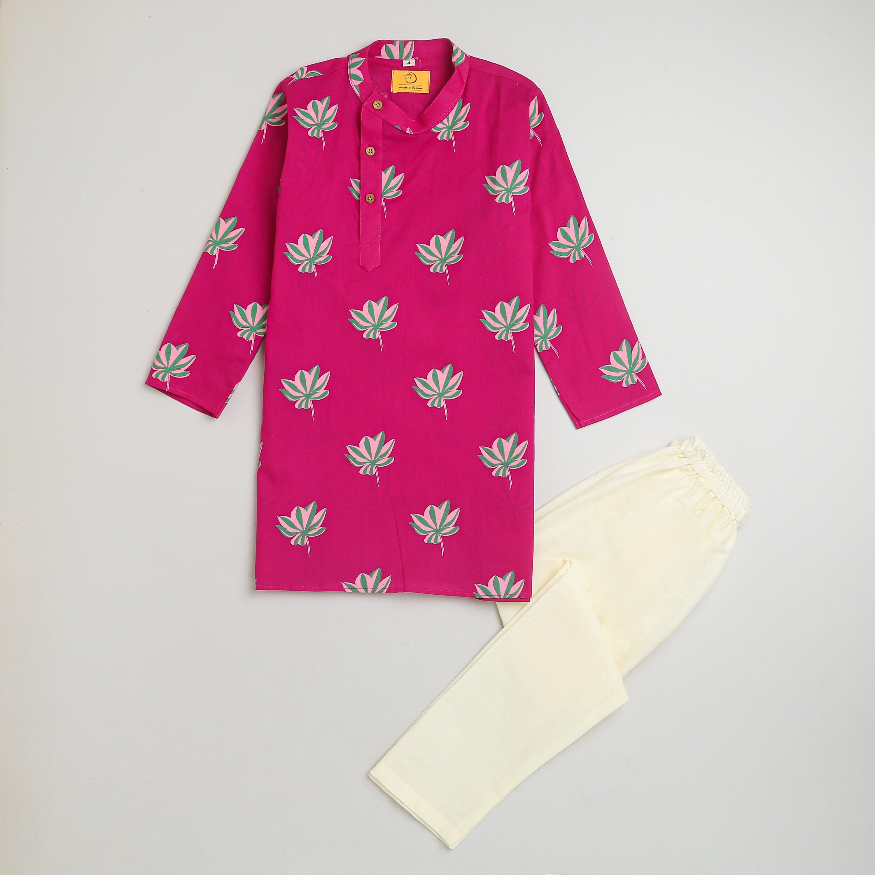 Lotus Bloom Boys Ethnic Wear- Purple - Totdot