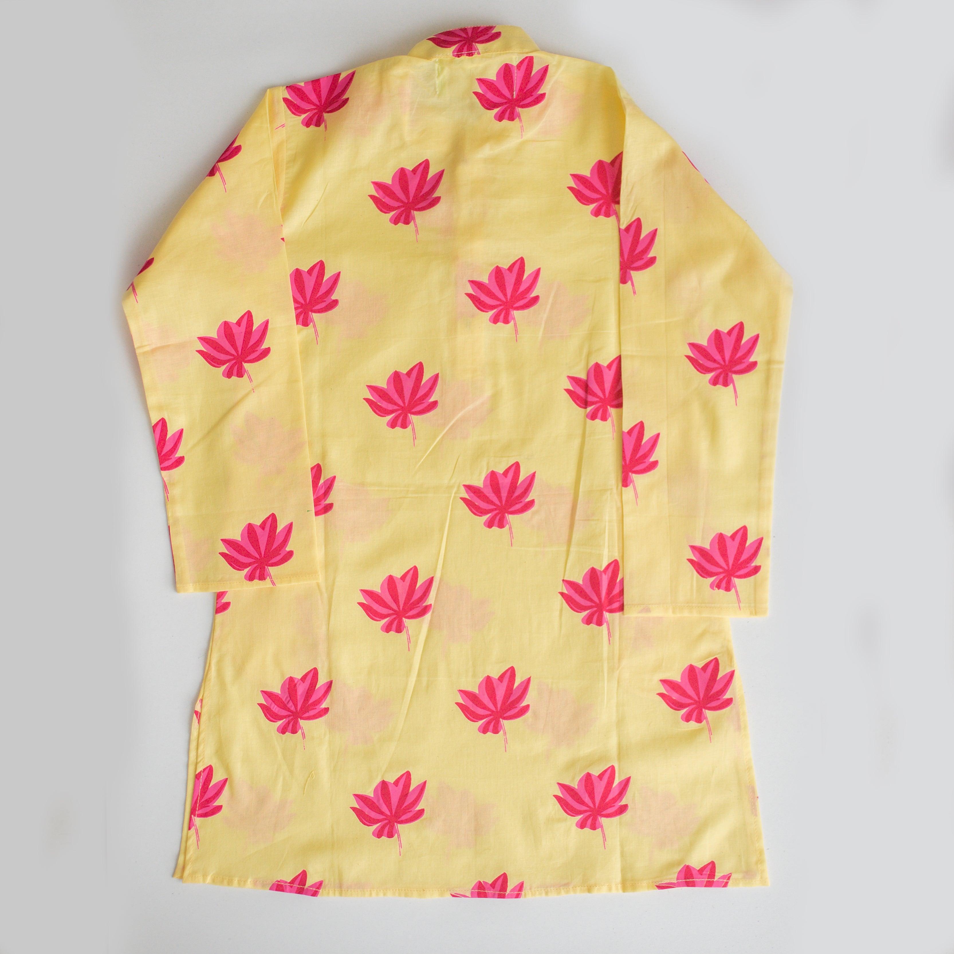 Lotus Bloom Boys Ethnic Wear-Yellow - Totdot