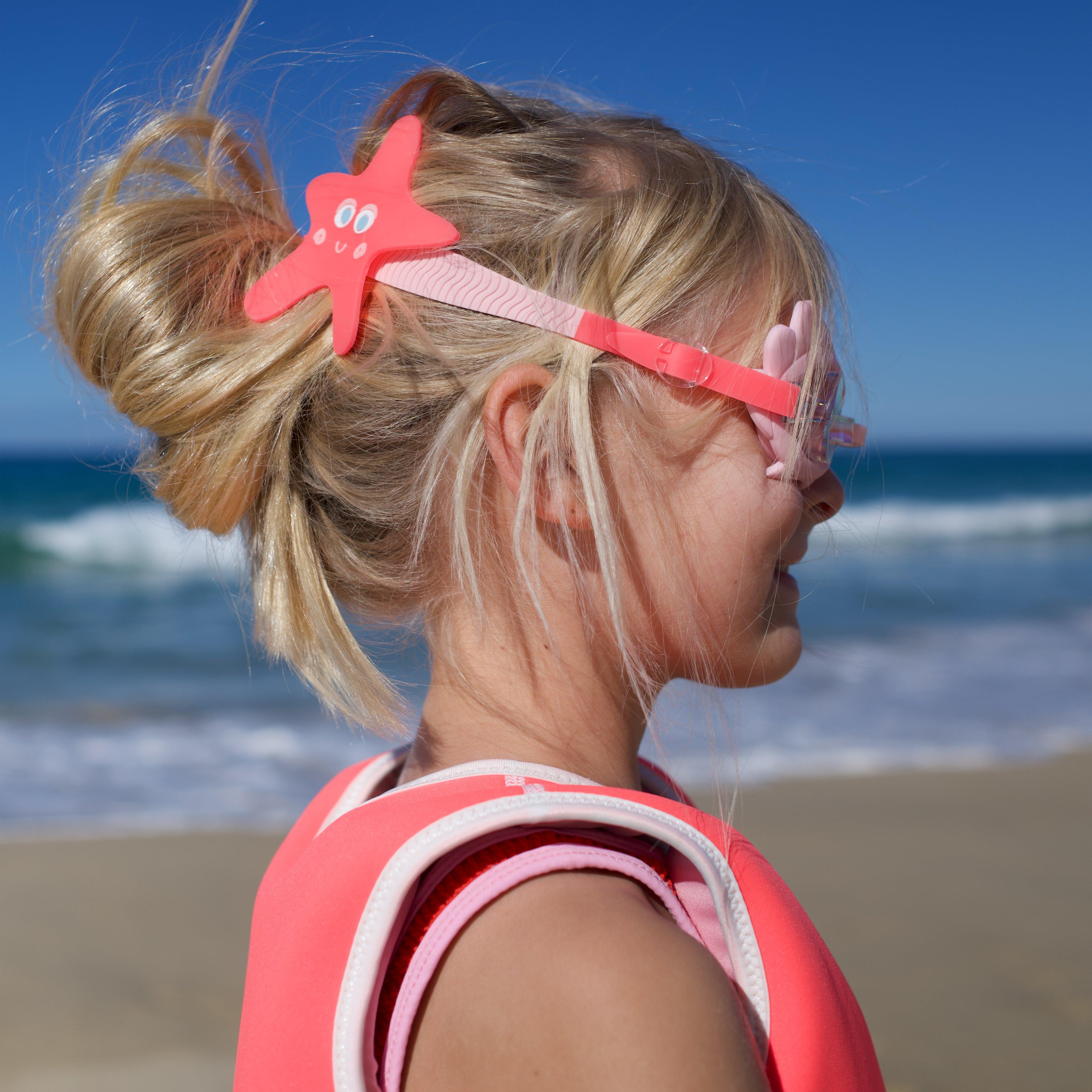 Melody the Mermaid Mini Swim Goggles Neon Strawberry - Totdot