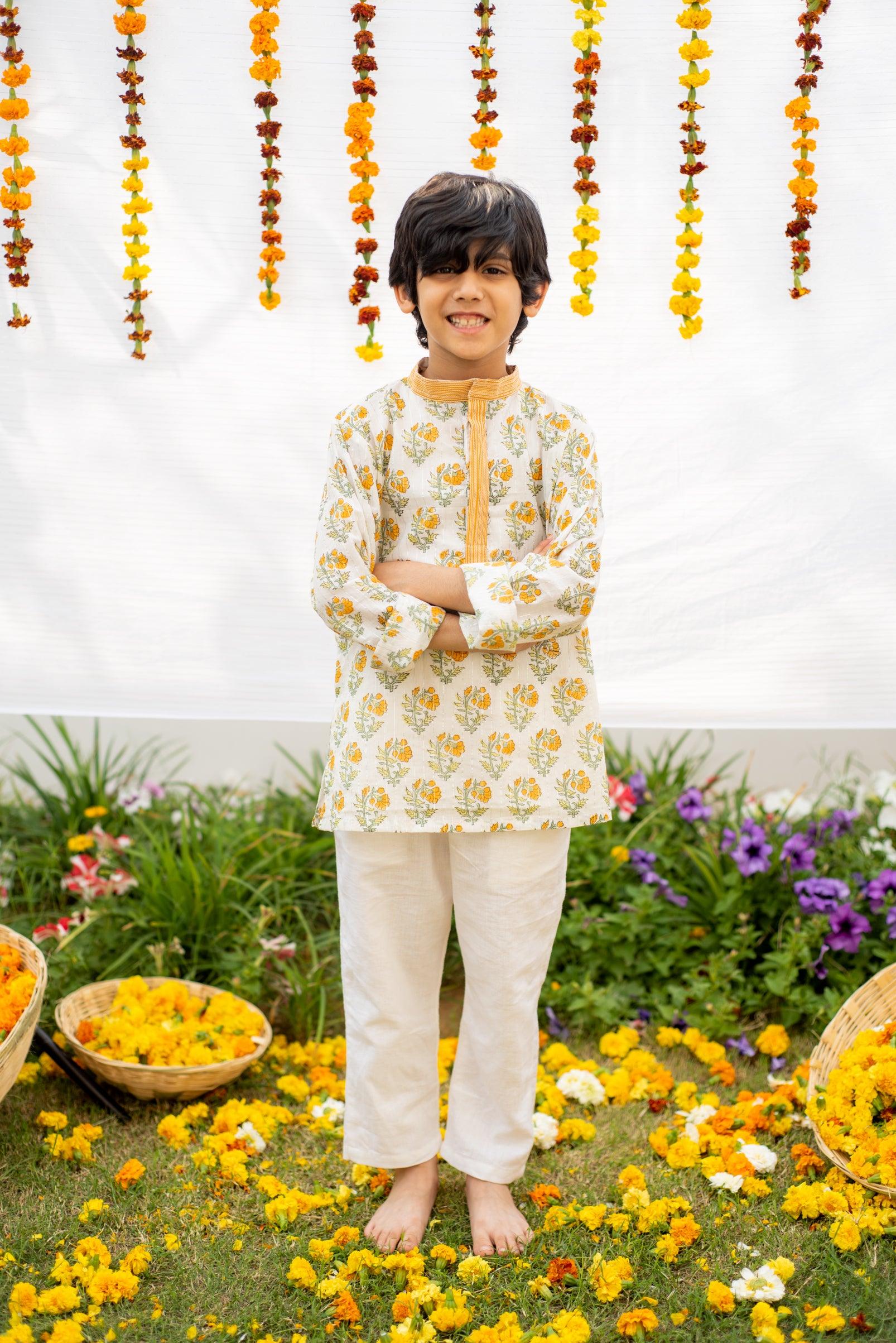 Meloow yellow kurta set - Totdot