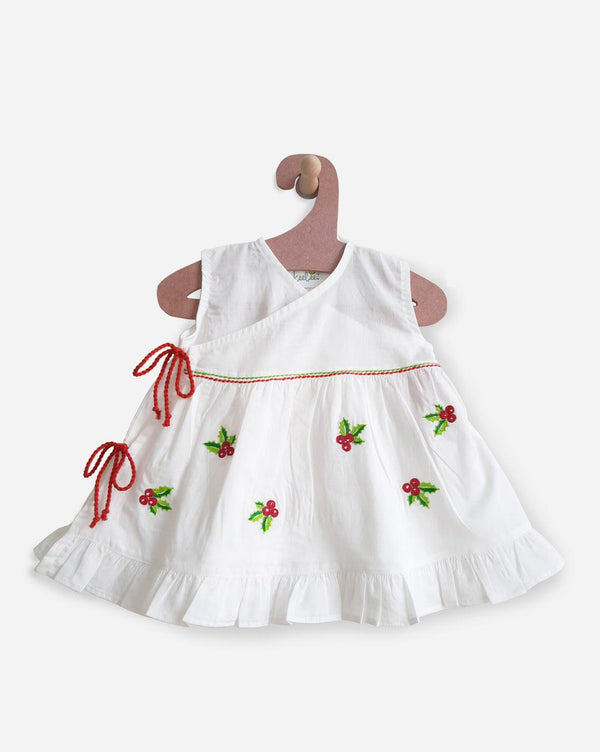 Merry Holly- Organic Cotton Embroidered Girls Jhabla / Dress - Totdot