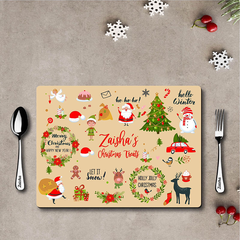 Christmas Mat Coaster Set