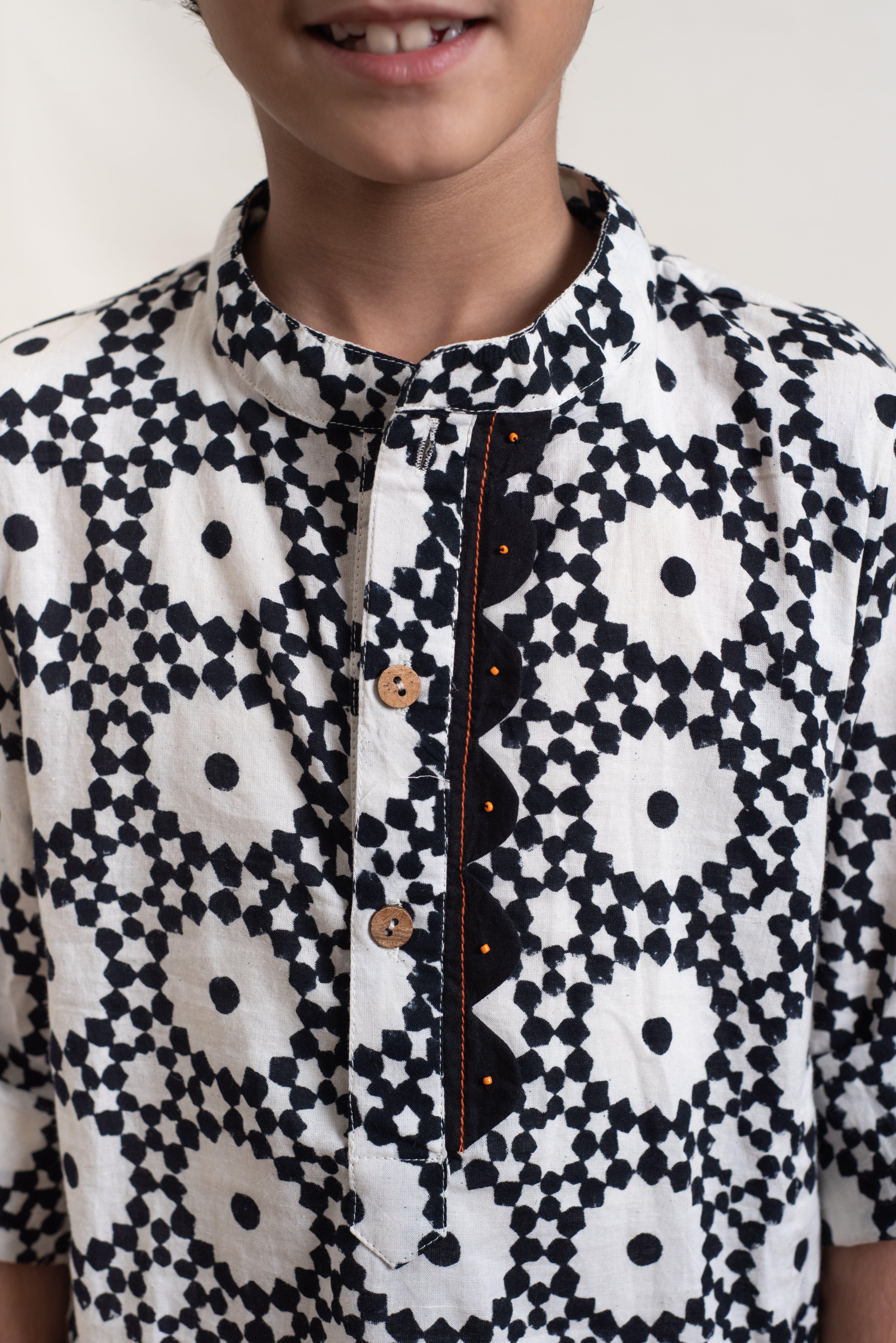 Monochrome Kurta Set - Totdot