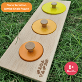 Montessori Wooden Circle Seriation Puzzle | Jumbo Knob Educational Shapes Puzzles for Baby - Totdot