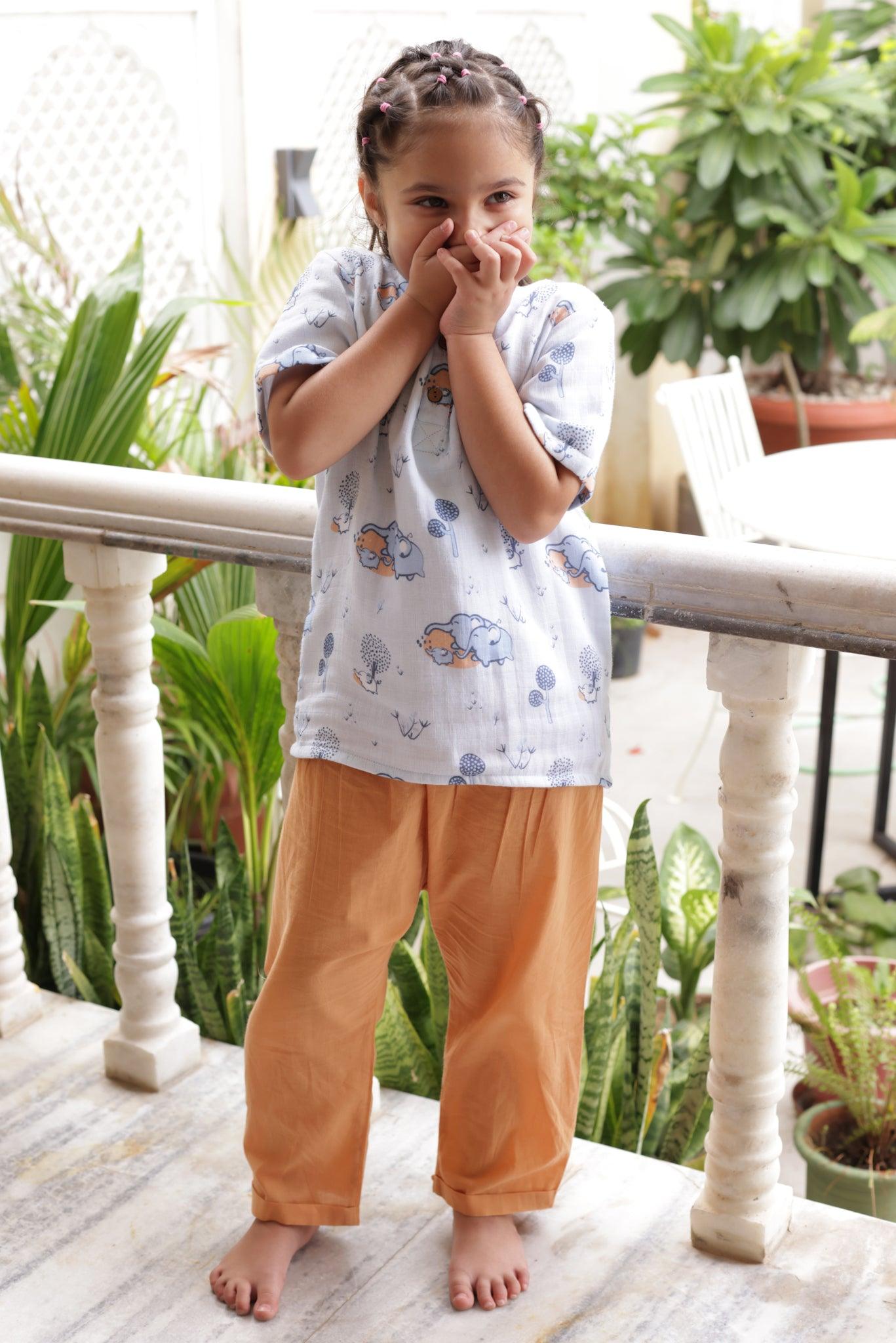 Muslin Co-ord Elephant - Totdot