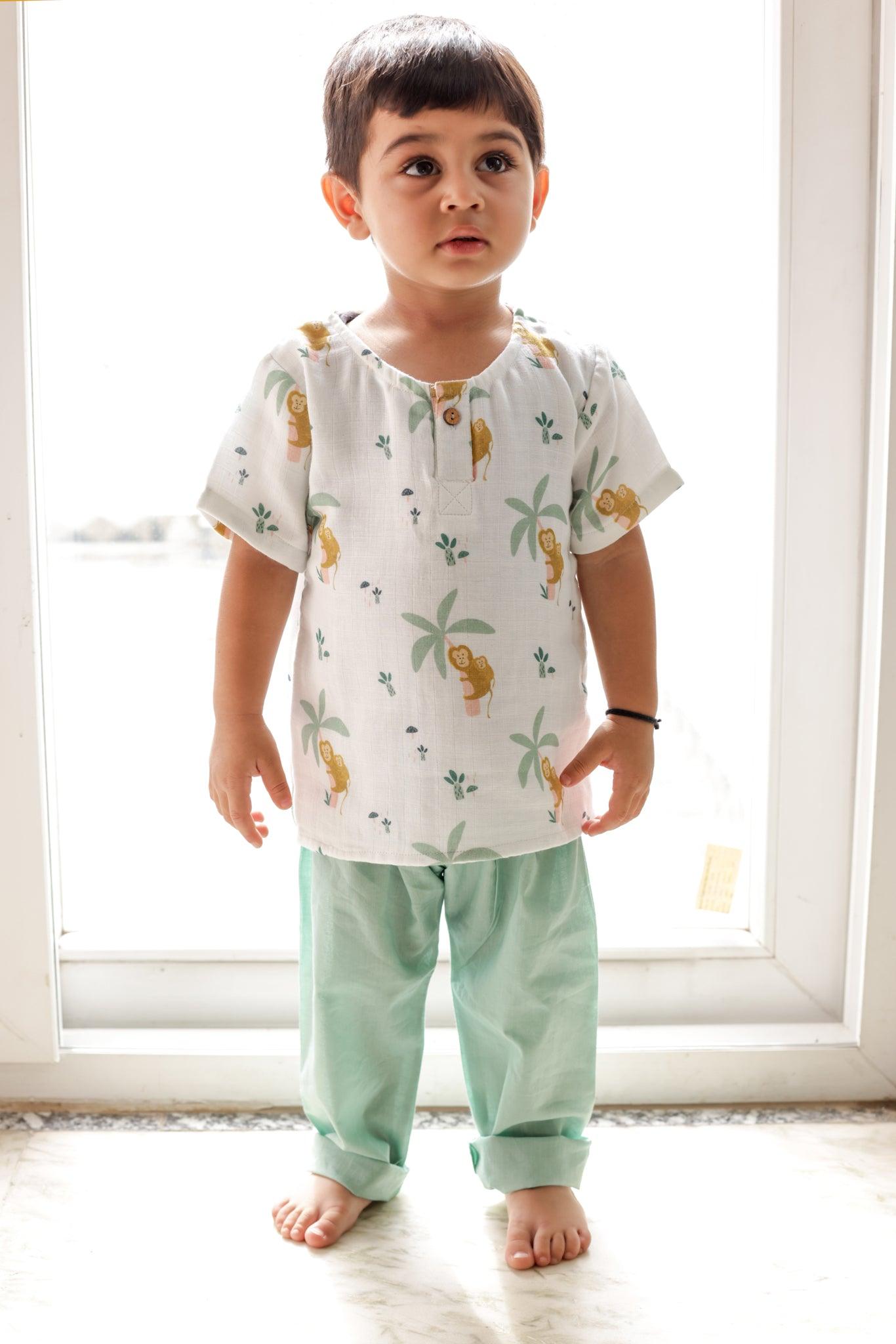 Muslin Co-ord Monkey - Totdot