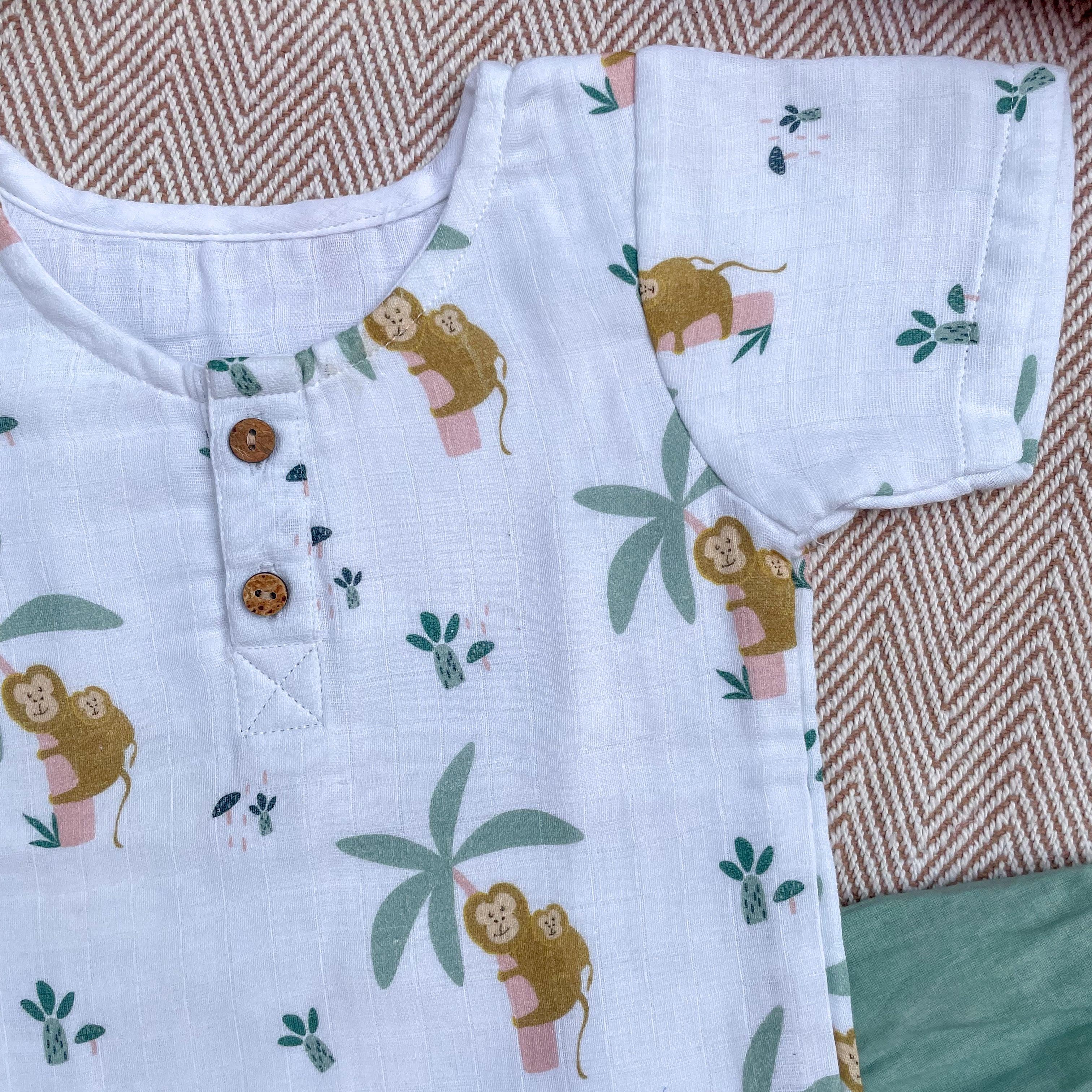 Muslin Co-ord Monkey - Totdot